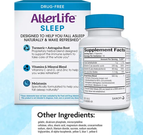 Vista 6 de Cápsulas para dormir, suplementos diarios para alergias y ayuda para dormir, 20