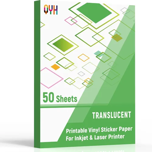 Vista 10 de QYH Papel adhesivo de vinilo transparente imprimible premium, 50 hojas 100 % transparente