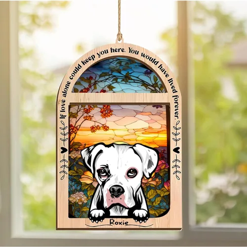 Vista 65 de LOVELYPOD Adorno de Navidad personalizado de sabueso afgano, atrapasoles con nombre, regalos de pérdida de mascotas, regalos para amantes