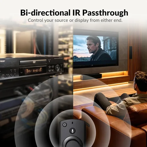 Vista 9 de 4K@60Hz HDBaseT HDMI Over Ethernet Extender Over Cat6/7 upto 230ft 4K@60Hz 4:4:4, HDCP 2.3, HDMI Loop-Out, Test Pattern Function, EDID, Audio