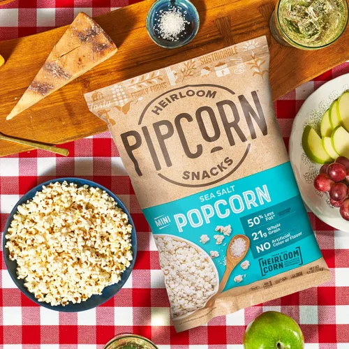 Vista 4 de Pipcorn - Mini palomitas de maíz de sal marina de Pipcorn - 4.5 onzas, sin gluten, sin OMG, maíz de reliquia, no artificiales, sin conservantes