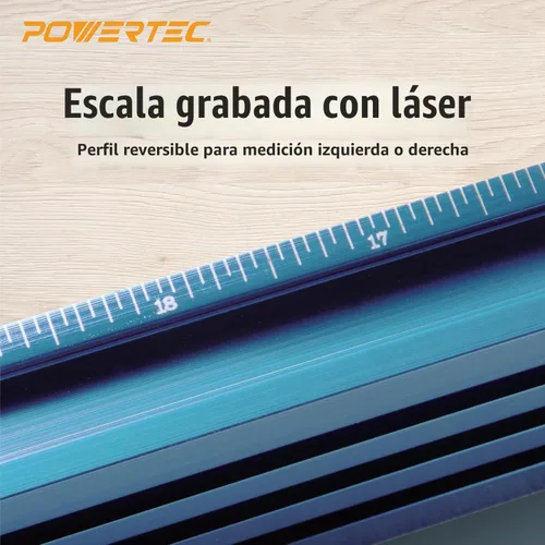 Vista 3 de POWERTEC Kit de Accesorios para Mesa de Taladro de Columna con Riel en T, Guía para Taladro de Columna de 14"x24", Escala Grabada con Láser