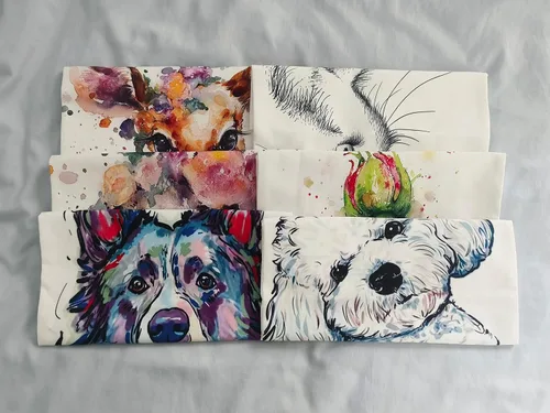 Vista 8 de Bonita bolsa de lona para mujer con diseño de perro, reutilizable, ligera, bolsa de compras para el trabajo, picnic, playa