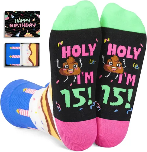 Vista 8 de HAPPYPOP Birthday Gifts Socks - 11-19 Year Old Birthday Socks, Bday Gifts for Teen Woman Man