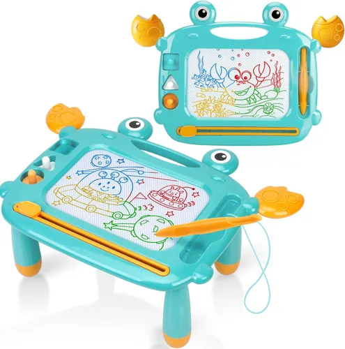 Vista 9 de Juguetes para niños pequeños, tablero de dibujo magnético, sin BPA, sin ftalatos, sin PVC, juguetes de bocetos para niños de 3, 4 y 5 años, regalo
