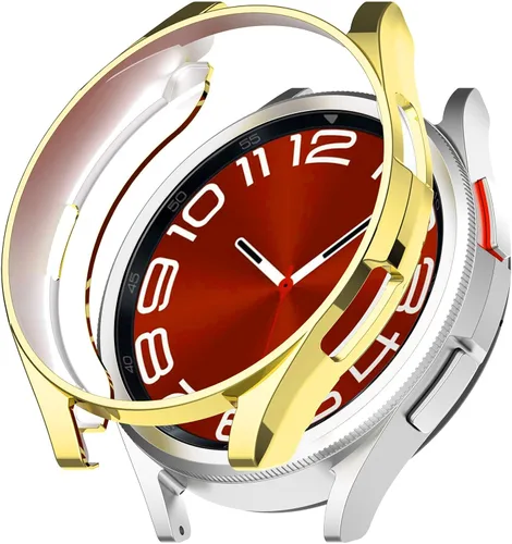 Vista 21 de Funda compatible con Samsung Galaxy Watch 6 Classic de 1.693 in 2023, suave TPU chapado en todo el contorno, a prueba de arañazos, funda protectora