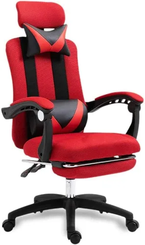 Vista 6 de Silla de computadora para el hogar, sala de estudio, dormitorio, silla de oficina reclinable, giratoria, cómoda, sedentaria, tela transpirable (D)