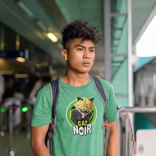 Vista 8 de Miraculous Ladybug and Cat Noir Merch Adrien Hero Graphic Camiseta para hombre