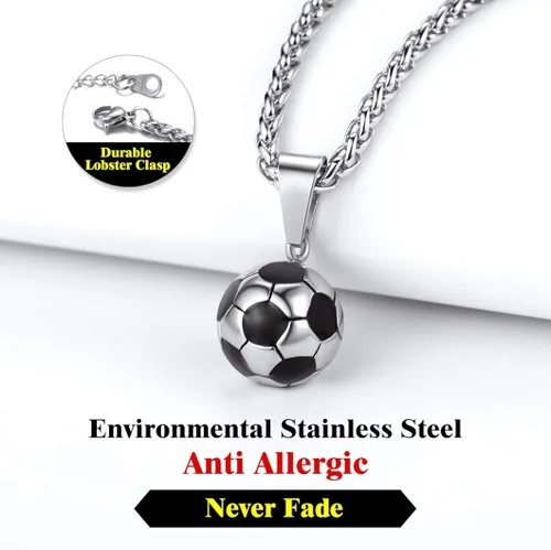 Vista 4 de Richsteel Collar de acero inoxidable para fútbol baloncesto fútbol guantes para hombres y mujeres fanáticos de los deportes de 22 pulgadas con caja