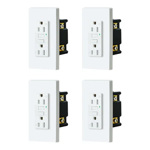 Vista 22 de SuperInk Toma GFCI negra de 15 amperios, toma eléctrica GFI negra, receptáculo de interruptor de circuito de falla de tierra, resistente a