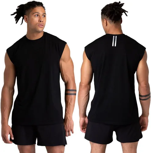 Vista 2 de Holure Paquete de 1 o 3 camisetas sin mangas de gimnasio para hombre, camisetas sin mangas de entrenamiento, camisetas atléticas para entrenamiento