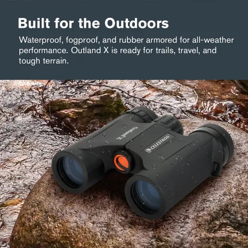 Vista 7 de Celestron Outland X Binoculares, color negro