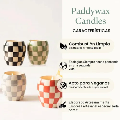 Vista 4 de Paddywax Checkmate - Vela perfumada pintada a mano, lavanda mimosa, 11