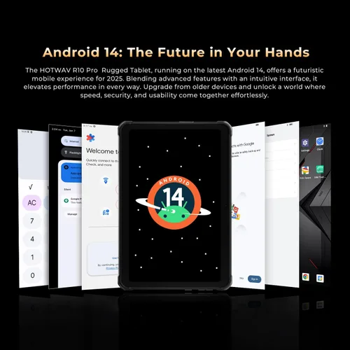Vista 7 de HOTWAV R10 Pro 2025 Tableta Resistente Android 14 - 10.1 Pulgadas HD+ 10800mAh Tableta Impermeable, 20GB RAM+256GB ROM/1TB TF Tablets