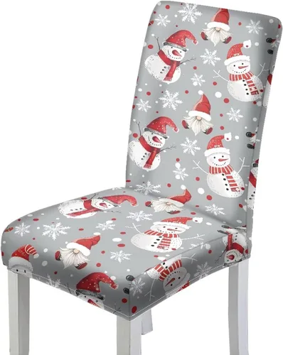Vista 18 de HUGS IDEA Juego de 4 fundas para sillas de comedor de Navidad, fundas elásticas para sillas de cocina, fundas elásticas para sillas de comedor