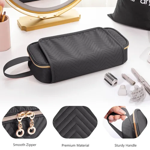 Vista 6 de Bolsa de viaje 2 en 1 para herramientas para el cabello con alfombrilla resistente al calor para Shark Flexstyle, planchas, alisadoras, rizadores