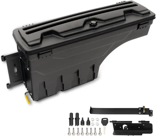 Vista 27 de PIT66 Caja de almacenamiento para cama de camión lado derecho compatible con Ford F150 1997-2014