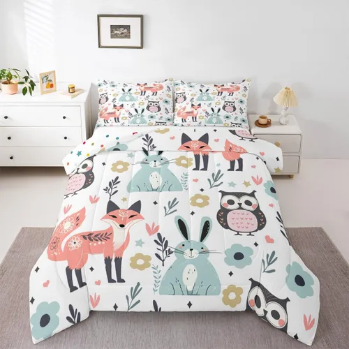 Vista 39 de Feelyou Juego de edredón de dibujos animados de gatos, juego de edredón de gatitos y flores, para niños, niñas, adolescentes, mascotas, gatos, juego
