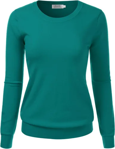 Vista 23 de Suéter Pullover de Punto Suave Premium para Mujer con Cuello Redondo y Manga Larga (S-XXL)