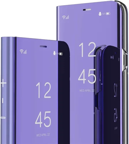 Vista 10 de LEMAXELERS Funda para Galaxy Note 20 Ultra Slim Mirror Design Clear View Flip Bookstyle Ultra Slim Funda protectora con función atril para Galaxy