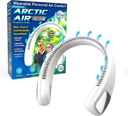 Vista 9 de Arctic Air Freedom Touch - Ventilador de cuello personal, dispositivo de refrigeración recargable de 3 velocidades, enfriador de cuello portátil