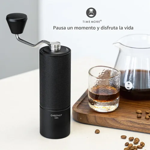 Vista 7 de Timmore Castaño C2S - Molinillo de café manual con ajuste interno de molienda ajustable, capacidad de 20g, molinillo de café manual con rebaba C2S