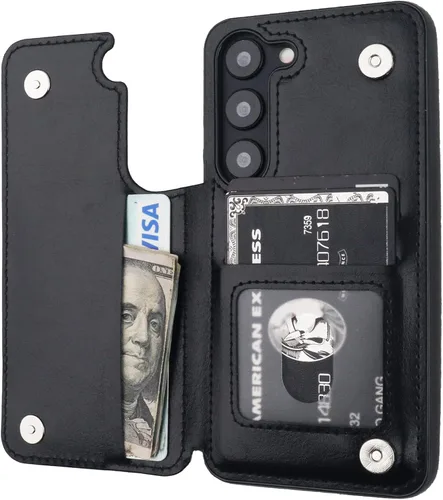 Vista 60 de ONETOP - Funda tipo cartera para Samsung Galaxy S22 con tarjetero, color negro Kickstand,ID/Cash Holder,Case Wallet with Card Slots,Double