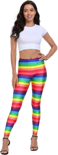 Vista 2 de HDE Leggings de entrenamiento con diseño de moda. Divertidos estampados impresos con gráficos de moda