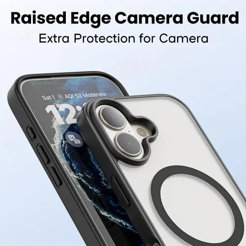Vista 2 de Compatible con funda magnética mate transparente para el teléfono 17, diseño resistente a las caídas, anti-amarillo, a prueba de golpes, funda