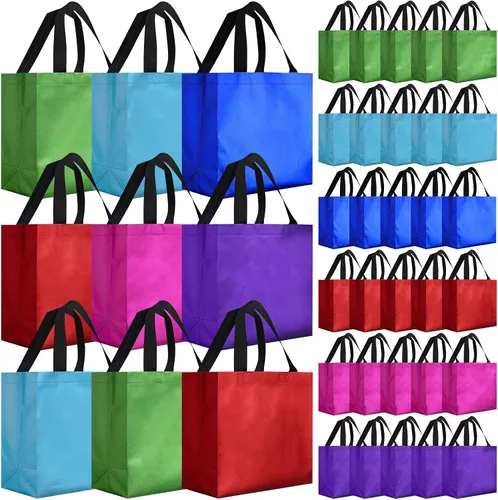 Vista 34 de Eccliy - 80 bolsas de regalo reutilizables, tamaño mediano, color negro