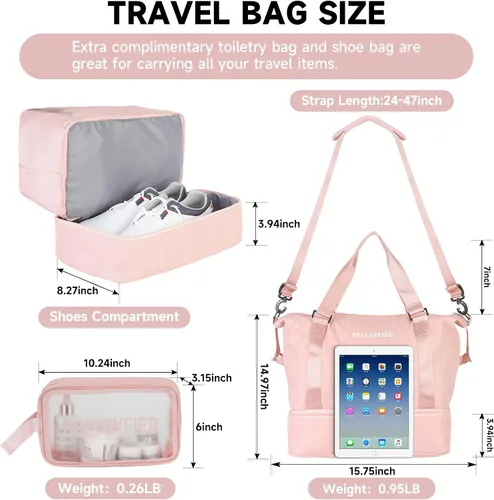 Vista 3 de Bellgyfied Bolsa de gimnasio para mujer, A-Rosa, Moda