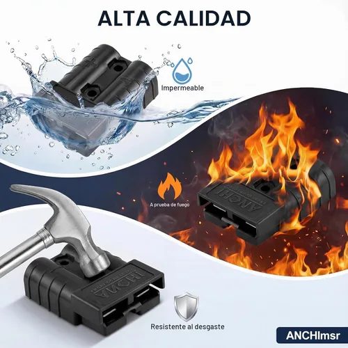 Vista 5 de Conector de alimentación de 50 amperios, desconexión rápida de 50 A, 600 V, 2 pares (4 unidades) para conector de batería de 50 amperios
