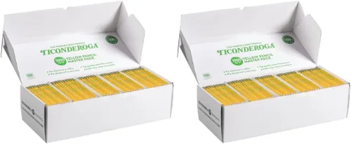 Vista 12 de Ticonderoga - Lápices de madera, preafilados #2 HB suave, amarillo, 1000 unidades, tamaño estándar, borrador de alta calidad