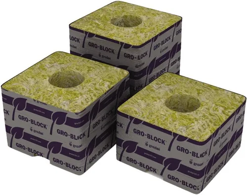 Vista 2 de Grodan Rockwool Gro Bloques 4x4x4 con agujeros