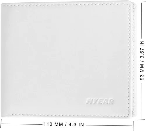 Vista 4 de NYEAR Cartera Hombre, Blanco, Cartera delgada