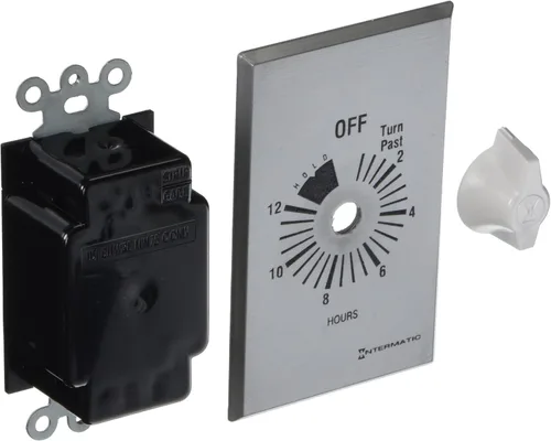 Vista 5 de Intermatic FF412H - Temporizador de pared con resorte de 12 horas, metal cepillado