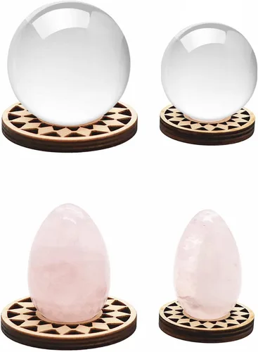 Vista 2 de 10 soportes de bola de cristal de madera para esfera de 20 a 3.937 in, soporte de esfera de madera, exhibición de bolas de cristal, soporte