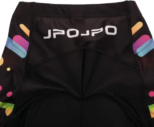 Vista 15 de Camiseta de ciclismo para mujer, manga corta y pantalones cortos de ciclismo acolchados para verano
