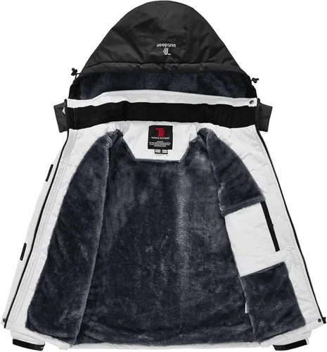 Vista 4 de Rdruko Chaqueta de esquí impermeable para mujer, resistente al viento, para snowboard, trabajo, para uso en invierno