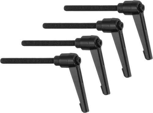 Vista 18 de uxcell 4 perillas ajustables M5 x 0.472 in, rosca macho, botón de trinquete, bloqueo rápido, perno giratorio para maquinaria de torno, color negro