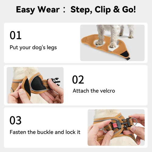 Vista 56 de Joytale Arnés para Perros Pequeños, Chaleco de Malla Transpirable Step-in, Arneses Acolchados Suaves Reflectantes para Gatos y Perros Cachorros