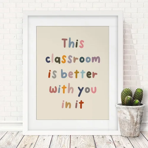 Vista 6 de Letreros de bienvenida con texto en inglés «This Classroom Is Better with You In It», póster de bienvenida para decoración de aula, arte de pared