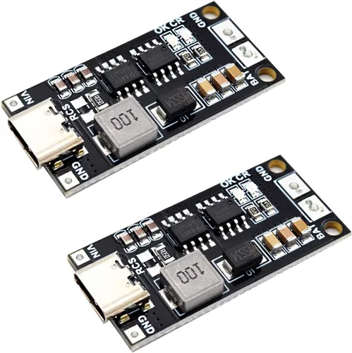 Vista 8 de Adeept Tipo-C USB-C 2S 2A 18650 21700 3.7V Módulo de carga de batería de litio Placa de carga Step-Up Boost Li-Po polímero USB C a 8.4V