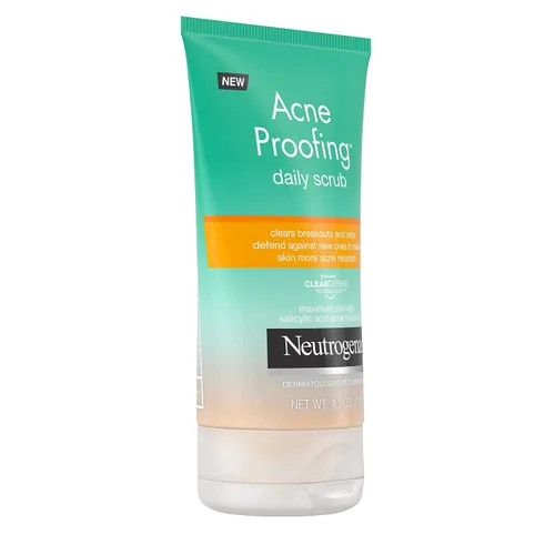 Vista 4 de Neutrogena Exfoliante facial diario a prueba de acné con ácido salicílico tratamiento para el acné, exfoliante y limpiador, sin aceite, 4.2 onzas