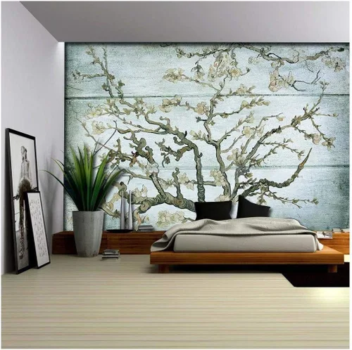 Vista 12 de Wall26 - Papel tapiz en color cobre con estampado de "Almendro en flor" de Vincent Van Gogh