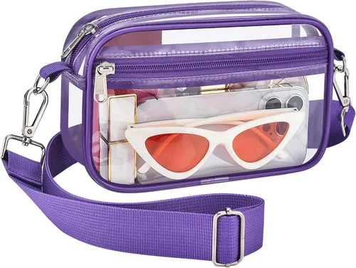 Vista 9 de Bagenius Clear Bag for Stadium Events Clear Messenger Bag Clear Purse for Concert and Sport Events