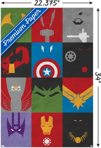 Vista 3 de Trends International Marvel Comics-Avengers-Minimalist Grid Mount Póster de pared