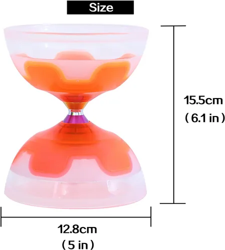Vista 5 de Juego de diábolo yoyo chino, triple rodamientos Diábolo, yoyos chinos, diábolo LED colorido con palos de diablo, cuerda de diábolo y bolsa de red