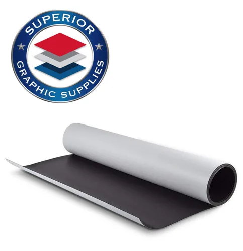 Vista 2 de Rollo de hojas blancas magnéticas de 30 mil, 24 x 30 pulgadas, película magnética flexible resistente, acabado blanco mate, cinta magnética