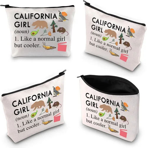 Vista 5 de XYANFA Bolsa de maquillaje de California, regalo de viaje de California, regalo de vacaciones, regalo de niña de Cali, regalo temático